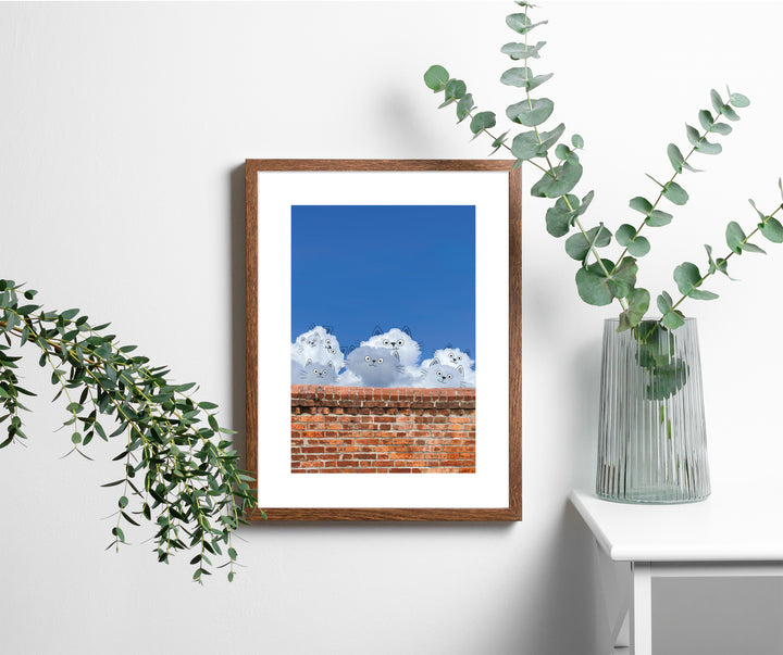 Signed “Cat Wall” Unframed Print by A Daily Cloud.