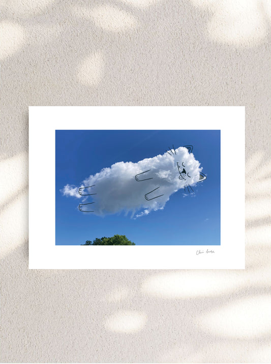 Floating Cat Print 30 x 40 cm
