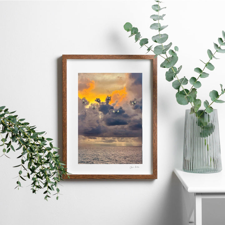 HAPPY CAT PARTY - Signed Art Print , 40cm x 50cm, Eco-Friendly Paper, Made in Ireland