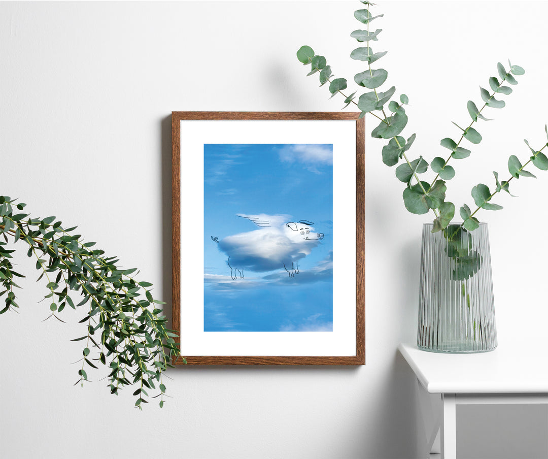 Signed “Pigs Might Fly” Unframed Print by A Daily Cloud.