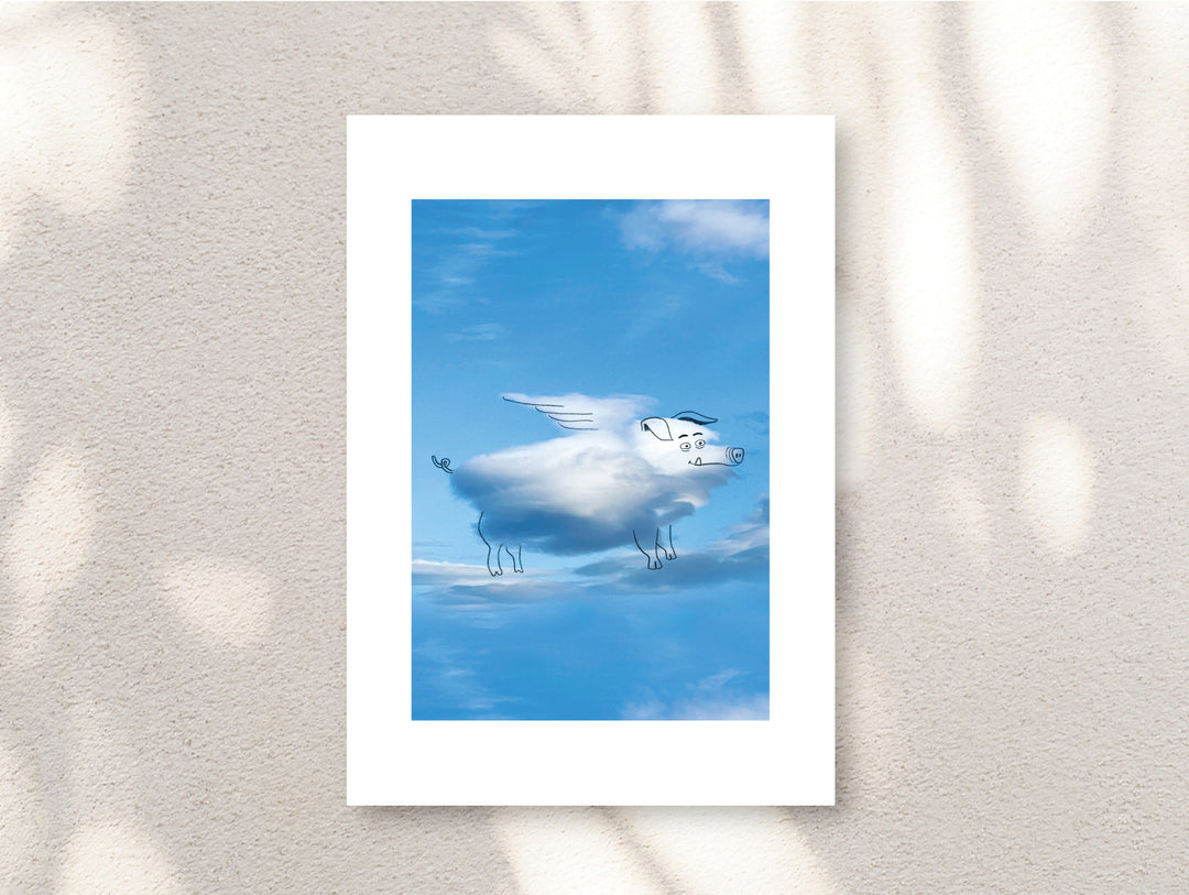 Signed “Pigs Might Fly” Unframed Print by A Daily Cloud.